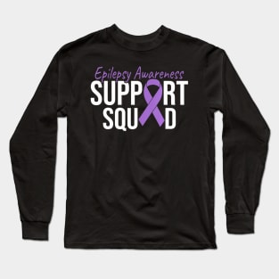 Support Squad We Wear Purple For Epilepsy Awareness Long Sleeve T-Shirt